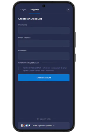 Rainbet registration form